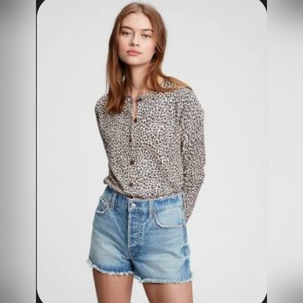 Gap Pink Cheetah Heart Cardigan